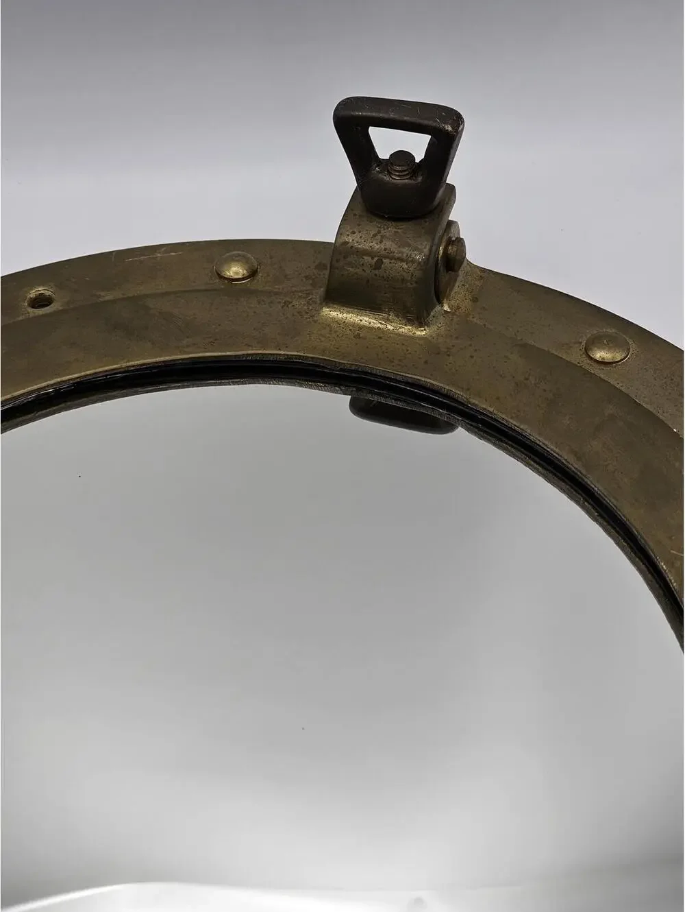 Vintage Brass Porthole Mirror Nautical Maritime Wall Decor Industrial Style